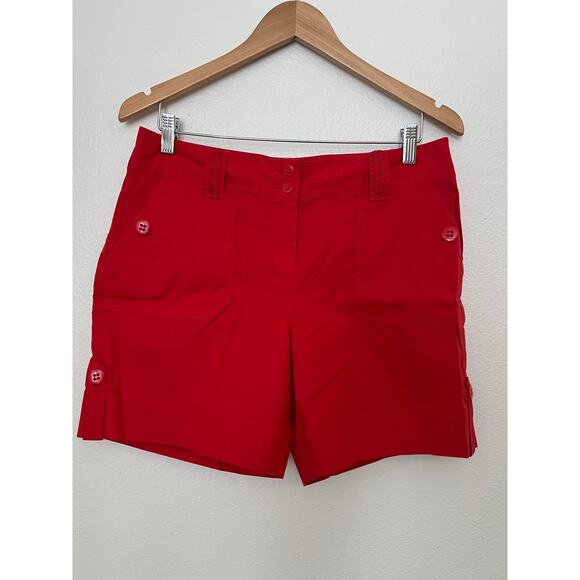 Style & Co Mid Rise Cargo Mom Shorts 6" Inseam - Cherry Red - Size 8 - Picture 1 of 2